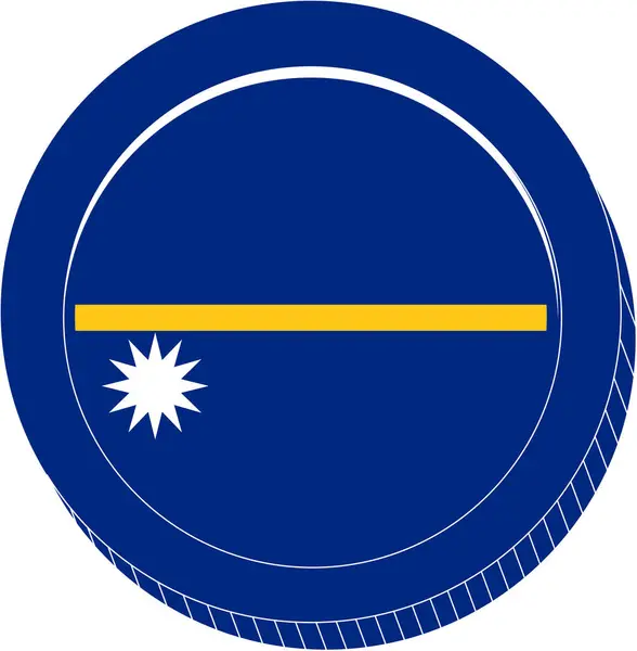 Bandera Nauru Marco Redondo Formato Vectorial — Vector de stock
