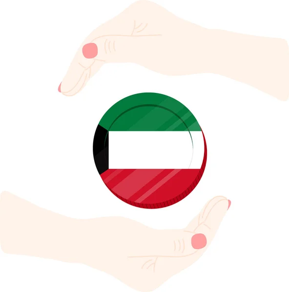 Flaga Omanu Ludzkiej Ręce — Wektor stockowy