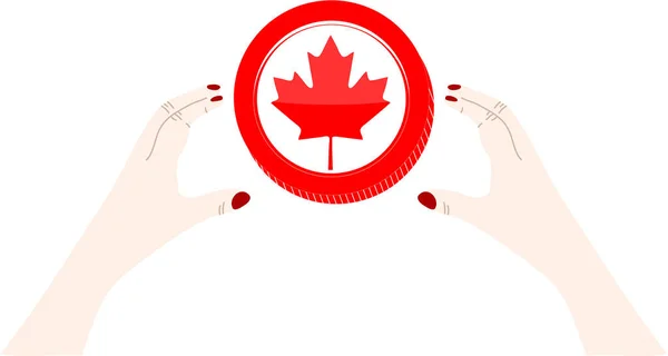 Canada Hand Flag Canada Country Vector Illustration — Stock Vector