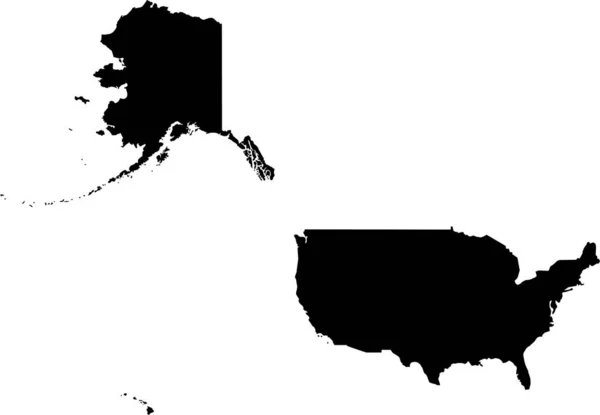 Mapa Alasca Eua Mapa Estado Vetor — Vetor de Stock
