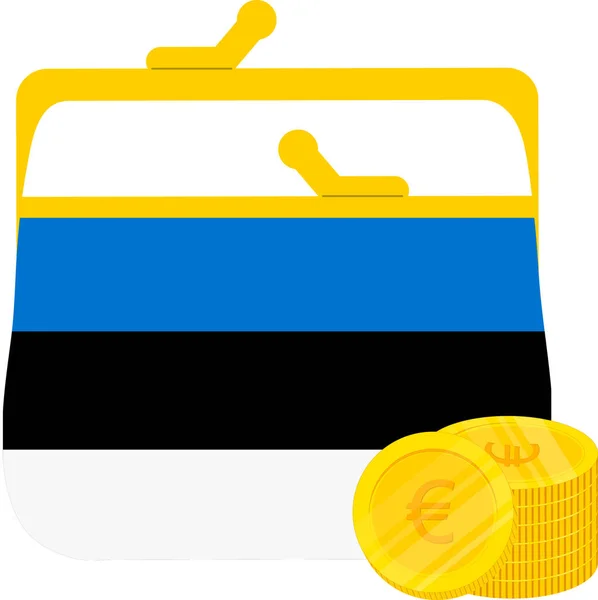 Εσθονία Χειροκίνητη Σημαία Ευρώ Χειροκίνητη — Διανυσματικό Αρχείο