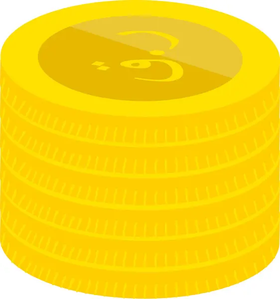 Χρυσά Νομίσματα Στυλ Κινουμένων Σχεδίων — Διανυσματικό Αρχείο