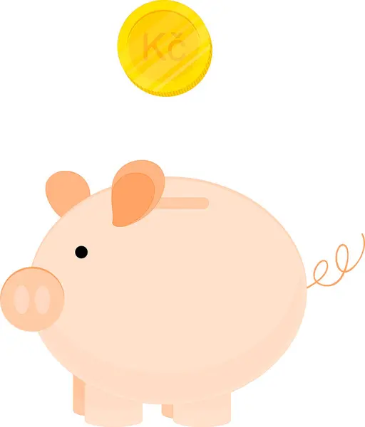 Piggy Bank Moeda —  Vetores de Stock