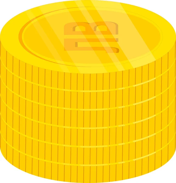 Moneda Oro Monedas Icono — Vector de stock