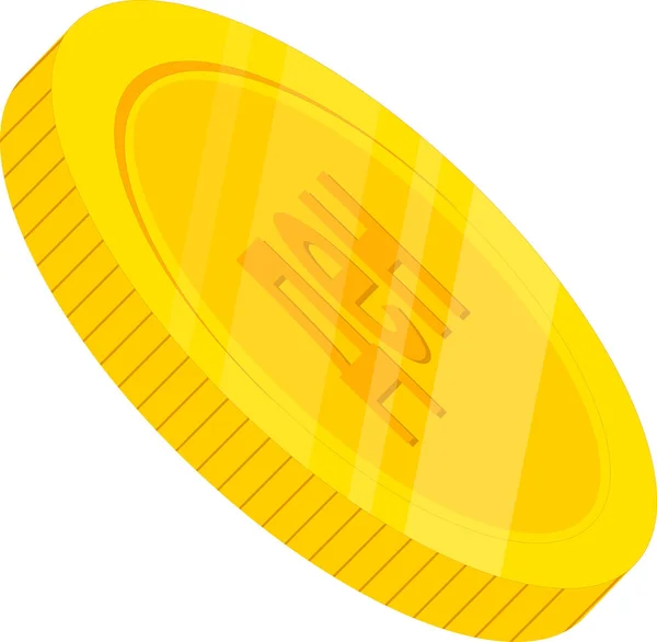 Moneta Oro Con Simbolo Oro — Vettoriale Stock
