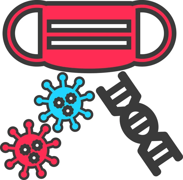Virus Plat Icône Vecteur Dessiné Main — Image vectorielle