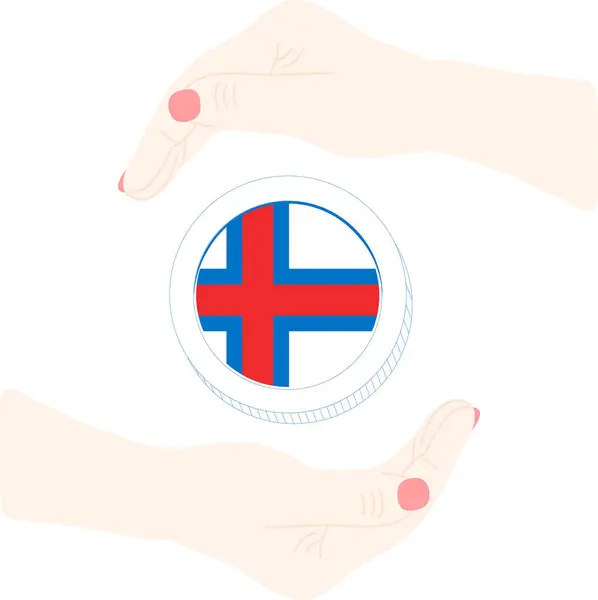 Круглая Кнопка Флагом Северных Островов — стоковый вектор