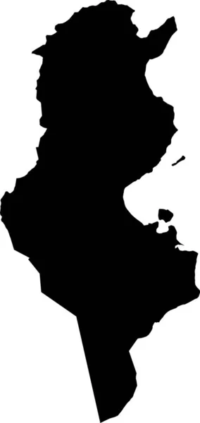 África Túnez Mapa Mapa Mapa Vectorial Estilo Minimalismo Dibujado Mano — Vector de stock
