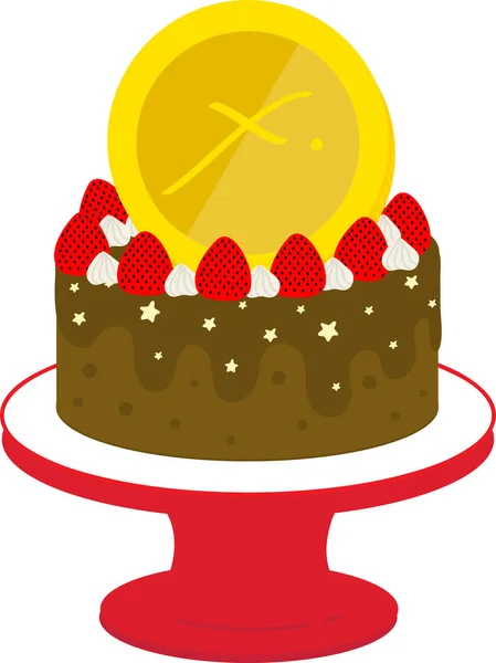 Delicious Cake Dessert Cartoon — Stock Vector