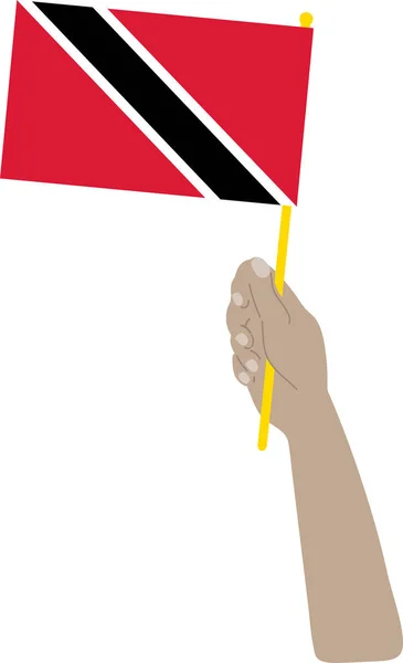 Trinidad Tobago Bayrağının Bayrağı Ellerinde — Stok Vektör
