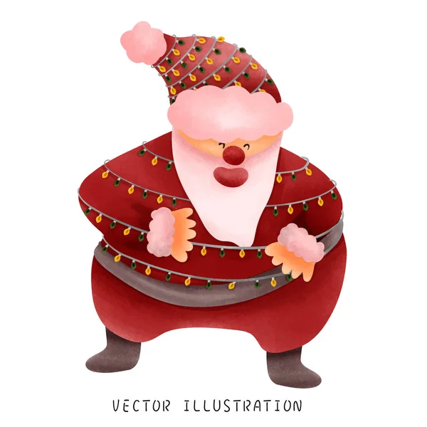 Dibujado Mano Santa Claus Navidad Festiva Ilustración — Archivo Imágenes Vectoriales