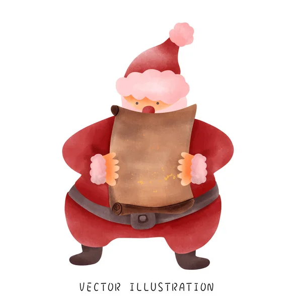 Hand Drawn Santa Claus Festive Christmas Illustration — Stock Vector