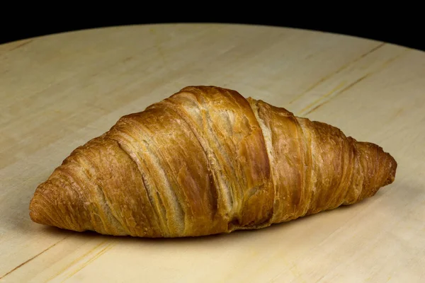 Fresh Croissant Bread Roll Wooden Bread Board — Stock Photo, Image