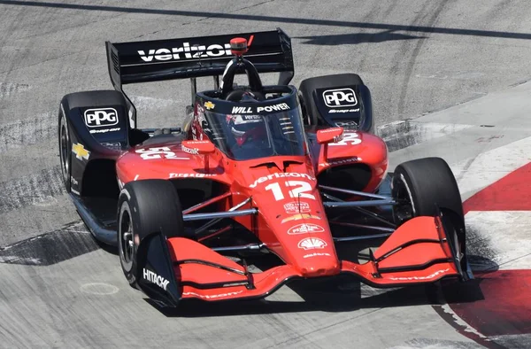 加州长滩 2023年4月15日 Indycar的车手威尔 Power 在长滩大奖赛中参加Penske队的比赛 12辆车 图库照片