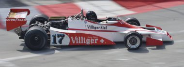 Long Beach, CA - 15 Nisan 2023: The Shadow DN9 Long Beach Grand Prix 'de, Clay Regazzoni tarafından 1978 F1 sezonunda kullanıldı..