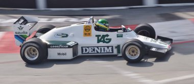 Long Beach, CA - April 15, 2023: The Williams FW08C at the Long Beach Grand Prix, driven by Keke Rosberg in the 1983 F1 season. clipart