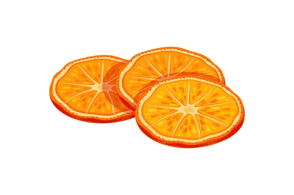 Orange Dried Fruit Isolated White Background Vector Illustration Sweet Dried Stock Illustration