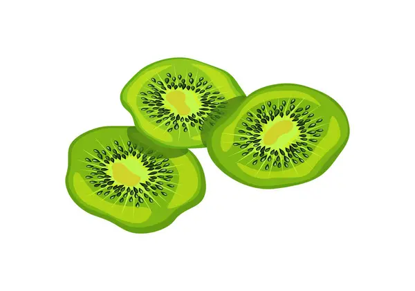 Kiwi Dried Fruit Isolated White Background Vector Illustration Green Kiwi Royalty Free Stock Vectors