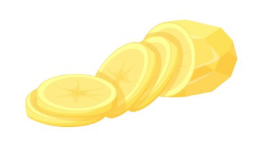 Çizgi film tarzında soyulmuş patates grubu. Soyulmuş patateslerin vektör çizimi, beyaz arka planda yarım ve dilimlenmiş. Sağlıklı yiyecekler. Hasat et. Kök ekinleri. Nişastalı sebzeler. Kullanışlı.