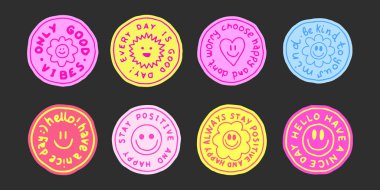 Cool Moda El Çizimi Yapıştırıcı Tasarımı. 