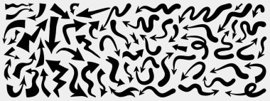 Cool Modern Arrows Simgeleri Vektör Tasarım Elementlerini Ayarlar. İşaretçi Yönü İşaretleri.