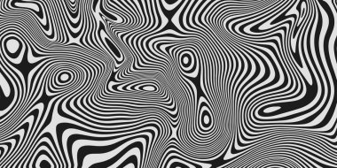 Optik İllüzyon Çizgili Doku. Soyut Geometrik Arkaplan Vektör Tasarımı. Operasyon Sanatı Çizimi.