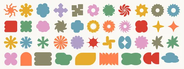 Круті Геометричні Фігури Y2K Колекція Абстрактних Брутальних Фігур Швейцарські Форми — стоковий вектор