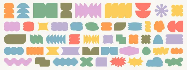 Круті Геометричні Фігури Y2K Колекція Абстрактних Брутальних Фігур Швейцарські Форми — стоковий вектор