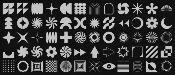 Formes Brutalistes Formes Géométriques Cool Bauhaus Minimalist Graphic Design Elements — Image vectorielle