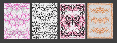 Neo Kabile posterleri seti. Sigilizm Dövme Şekli Pankartları. Cool Metal Albüm Kapakları.