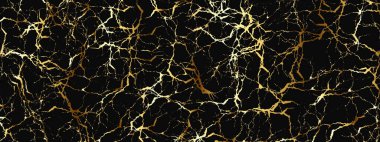 Siyah mermer arkaplanının doğal altın deseni