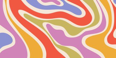 Soyut Dalgalı Geometrik Y2k Doku Vektörü Tasarımı. Havalı Moda Kıvrımlı Kıvrımlı Desen. Psikedelik Yolculuk Sıvı Renkli Arkaplan.