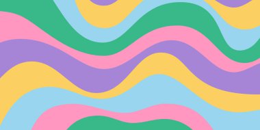 Havalı Soyut Harika Doku. Moda Psikedelik Çizgiler Arkaplanı. Y2k Renkli Desen.