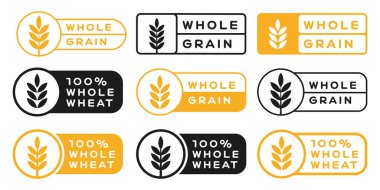 Whole Wheat Food Icon Sign Emblem Label Badge Vector Design. Grain Symbol.