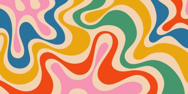 Soyut Dalgalı Geometrik Y2k Doku Vektörü Tasarımı. Havalı Moda Kıvrımlı Kıvrımlı Desen. Psikedelik Yolculuk Sıvı Renkli Arkaplan.