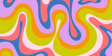 Soyut Dalgalı Geometrik Y2k Doku Vektörü Tasarımı. Havalı Moda Kıvrımlı Kıvrımlı Desen. Psikedelik Yolculuk Sıvı Renkli Arkaplan.