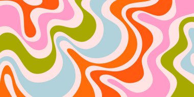 Soyut Dalgalı Geometrik Y2k Doku Vektörü Tasarımı. Havalı Moda Kıvrımlı Kıvrımlı Desen. Psikedelik Yolculuk Sıvı Renkli Arkaplan.