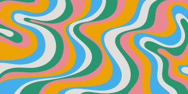 Soyut Dalgalı Geometrik Y2k Doku Vektörü Tasarımı. Havalı Moda Kıvrımlı Kıvrımlı Desen. Psikedelik Yolculuk Sıvı Renkli Arkaplan.