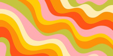 Cool Y2k Soyut Dalgalı Doku Vektörü Tasarım Sanatı. Şahane Psikedelik Gökkuşağı Şablonu. Trippy Pop Sanat İllüstrasyonu.