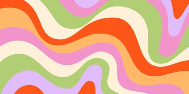 Cool Y2k Soyut Dalgalı Doku Vektörü Tasarım Sanatı. Şahane Psikedelik Gökkuşağı Şablonu. Trippy Pop Sanat İllüstrasyonu.