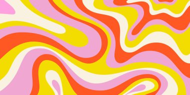 Cool Y2k Soyut Dalgalı Doku Vektörü Tasarım Sanatı. Şahane Psikedelik Gökkuşağı Şablonu. Trippy Pop Sanat İllüstrasyonu.