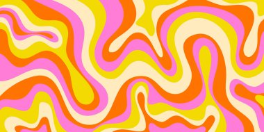 Cool Y2k Soyut Dalgalı Doku Vektörü Tasarım Sanatı. Şahane Psikedelik Gökkuşağı Şablonu. Trippy Pop Sanat İllüstrasyonu.