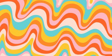 Cool Y2k Soyut Dalgalı Doku Vektörü Tasarım Sanatı. Şahane Psikedelik Gökkuşağı Şablonu. Trippy Pop Sanat İllüstrasyonu.