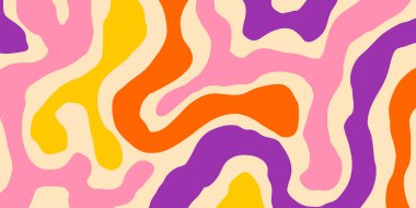 Cool Y2k Soyut Dalgalı Doku Vektörü Tasarım Sanatı. Şahane Psikedelik Gökkuşağı Şablonu. Trippy Pop Sanat İllüstrasyonu.