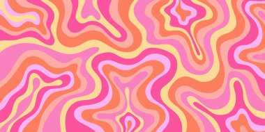 Cool Y2k Soyut Dalgalı Doku Vektörü Tasarım Sanatı. Şahane Psikedelik Gökkuşağı Şablonu. Trippy Pop Sanat İllüstrasyonu.