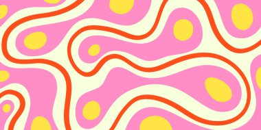 Soyut Geometrik Harika Doku Vektörü Tasarımı. Psikedelik Y2k Arkaplanı. Trippy Hand-Drawn Art.