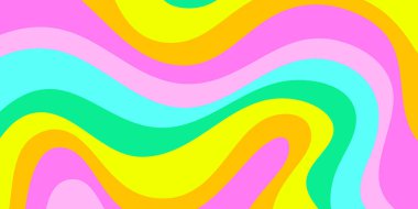 Cool Wavy Trippy Y2k Arkaplanı. Modaya uygun soyut Psikedelik Desen. Renkli Geometrik Soyut Sanat.