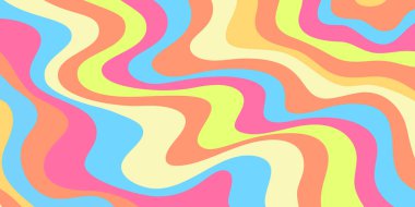 Cool Wavy Trippy Y2k Arkaplanı. Modaya uygun soyut Psikedelik Desen. Renkli Geometrik Soyut Sanat.