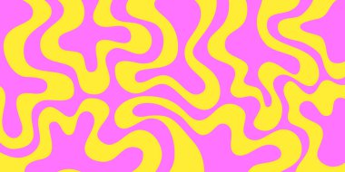 Soyut Geometrik Dalga Arkaplanı. Havalı Sanat Vektörü Tasarımı. Havalı Trippy Hippy Deseni. Psikedelik Y2k dokusu. Retro Eğlenceli Bg. 