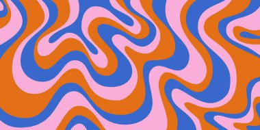 Soyut Geometrik Dalga Arkaplanı. Havalı Sanat Vektörü Tasarımı. Havalı Trippy Hippy Deseni. Psikedelik Y2k dokusu. Retro Eğlenceli Bg. 